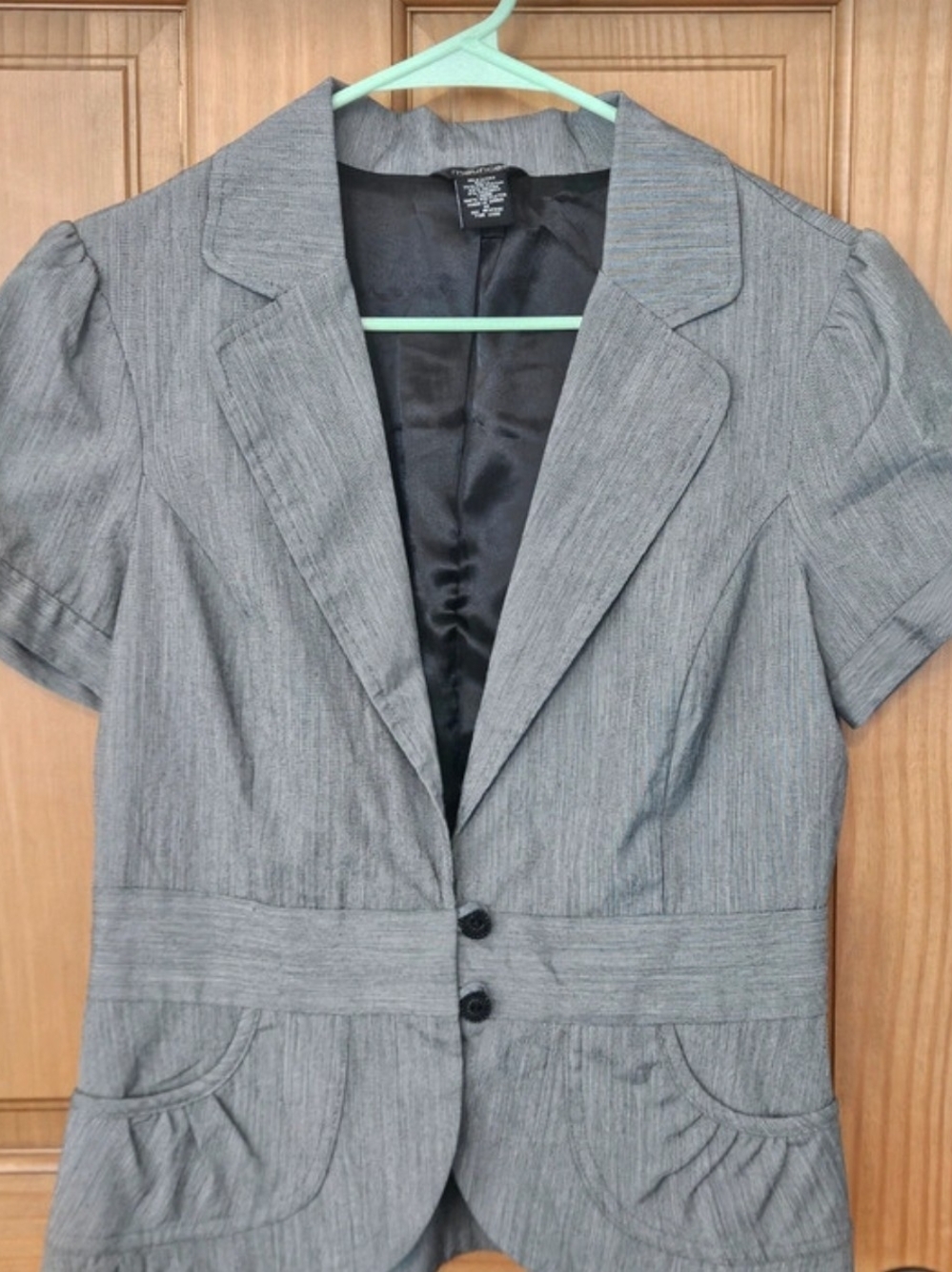 Maurices Gray Short-Sleeve Notch-Lapel Blazer